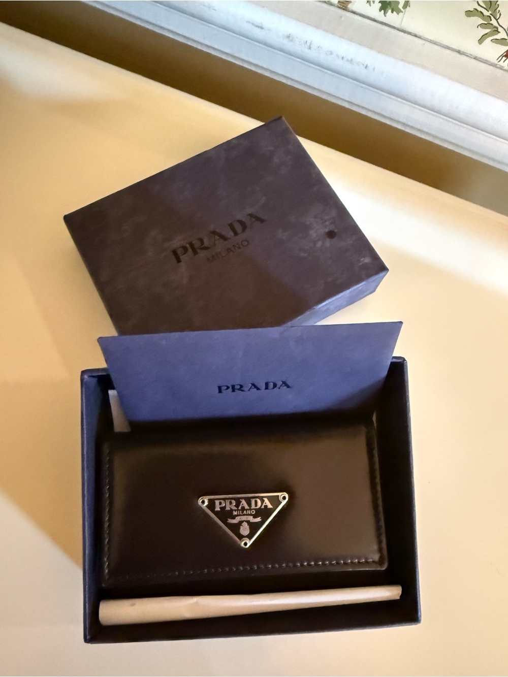 Prada Milano Black Leather 6-Key Holder